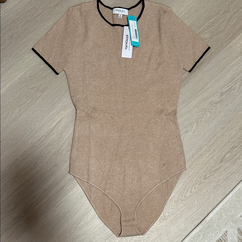Gilli Tan Short Sleeve Bodysuit